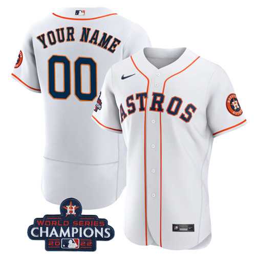 Mens Houston Astros Active Player Custom White 2022 World Series Flex Base Stitched Baseball Jersey